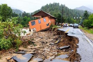 Road Destroyed by Flood Waters