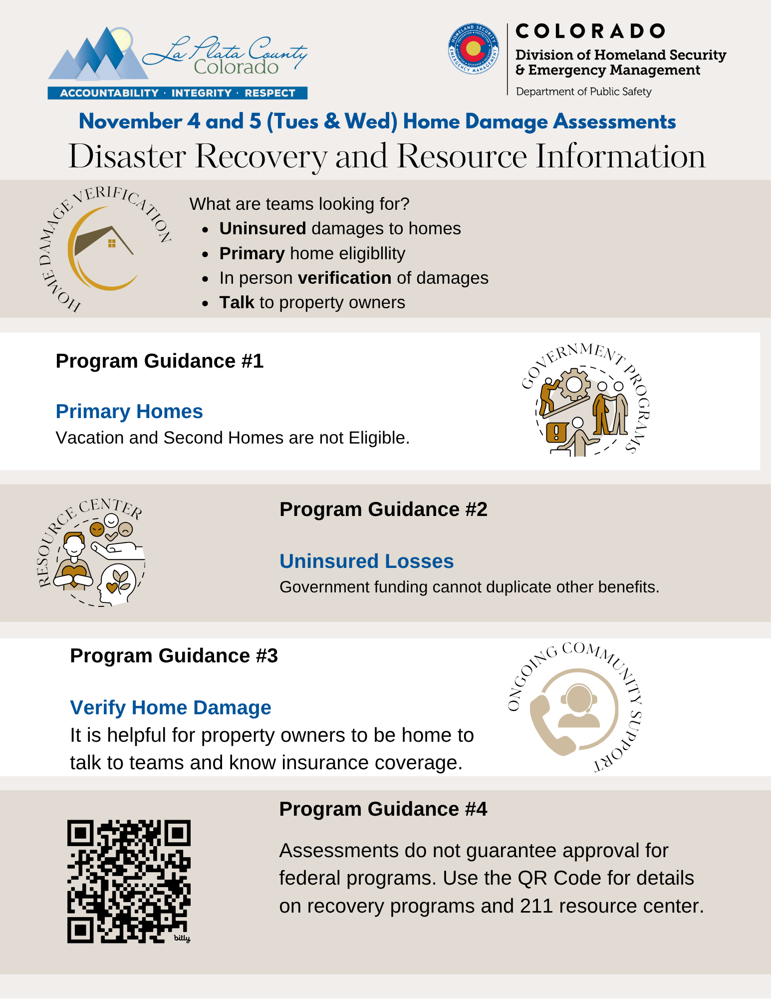 November 4 and 5 damage assessment flyer