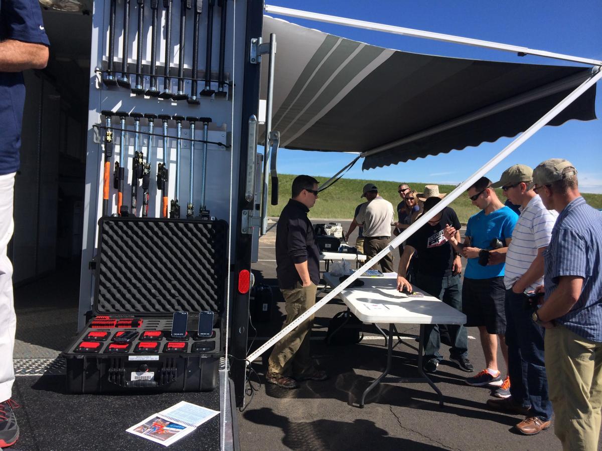 People at a tailgate training